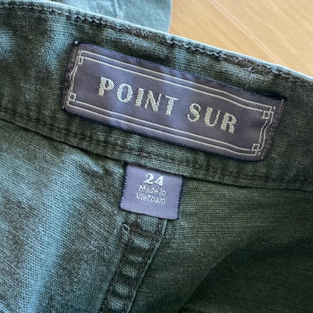 J CREW POINT SUR Wide Leg Crop Size 27 Stretch High Rise‎ Boho Casual Green